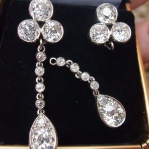 Night and day old cut diamond earrings 5.40ct