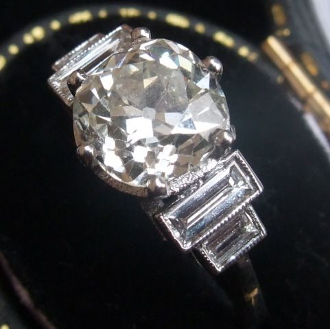 Antique 2.43ct solitaire diamond ring