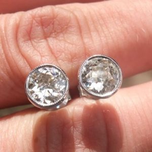 Old cut diamond earrings 1.60ct