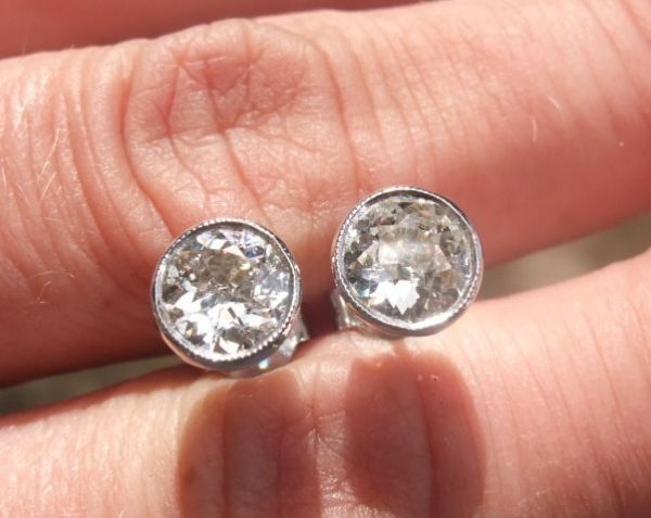 Old cut diamond earrings 1.60ct