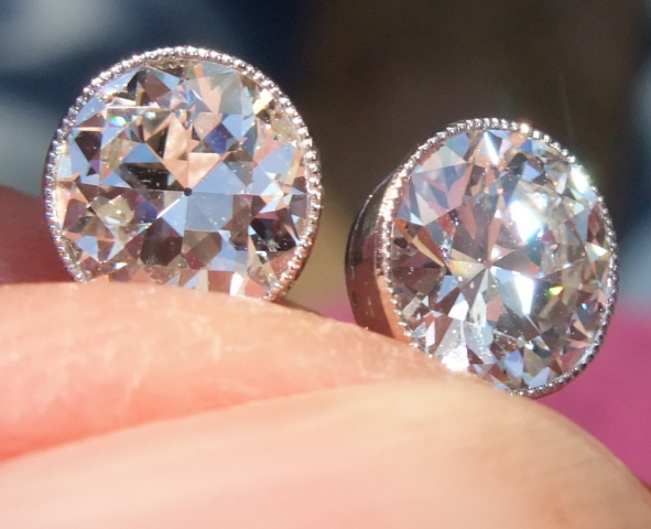 Top quality old cut diamond stud earrings