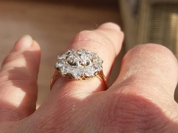 Buy old cut diamond cluster ring