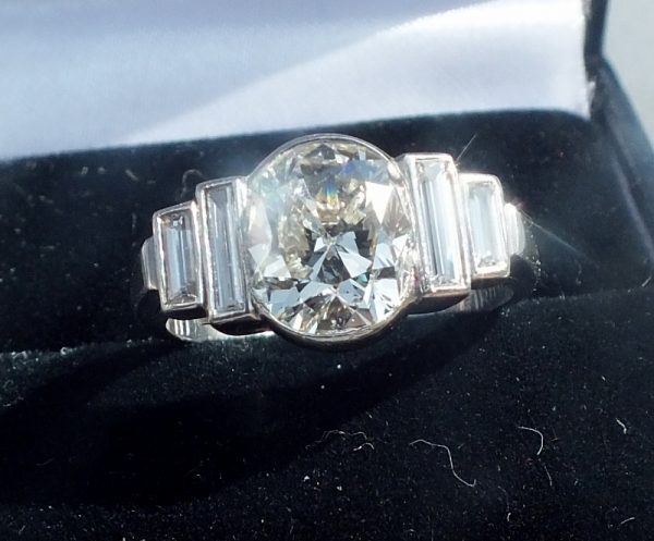 Old cut diamond art deco ring