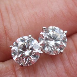 Outstanding 2.40ct solitaire earrings