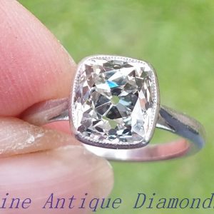 2.70ct antique cushion cut diamond ring