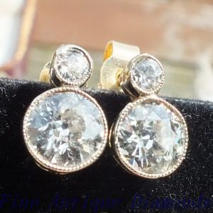 Elegant old cut diamond stud earrings