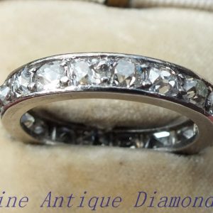 Full eternity ring platinum cushion cut diamonds