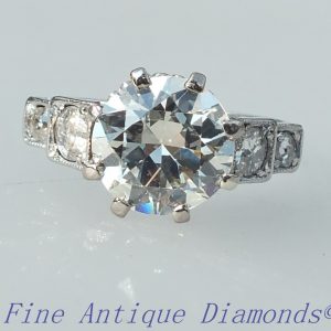 Old cut diamond solitaire 2.30ct ring