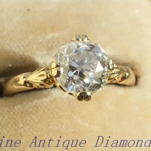 Original old victorian cut diamond solitaire ring
