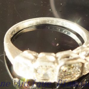 2.40ct antique asscher cut platinum ring