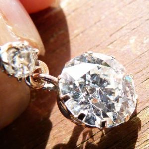 3.50ct old European cut diamond earrings