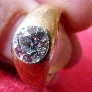 Stunning old European cut gypsy ring 1.70ct