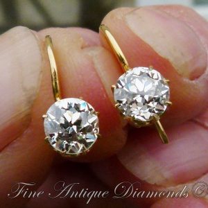 Antique victorian 1.50ct old cut diamond earrings