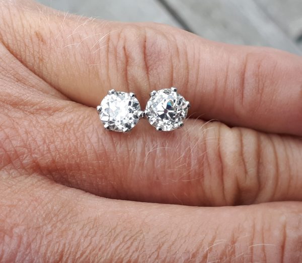 Old cut diamond stud earrings