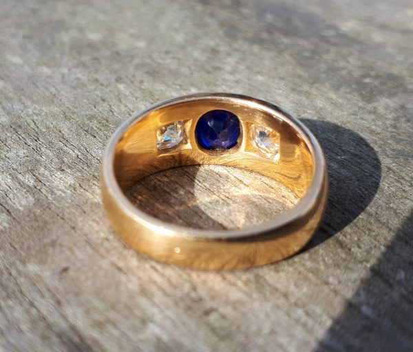 Gorgeous old cut diamond unisex gypsy ring