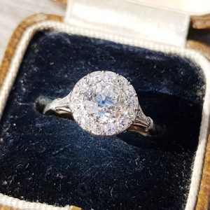 SOLD. French Antique Diamond Cluster ring