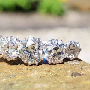 SOLD. Impressive Old Cut Diamond 5 stone. 3.50ct