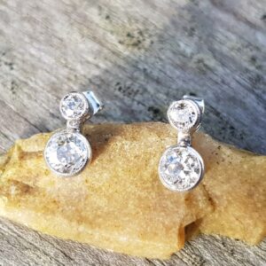 SOLD. Stunning Old Cut Diamond Earrings