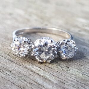Recently SOLD. Wonderful Antique Diamond Trilogy ring.