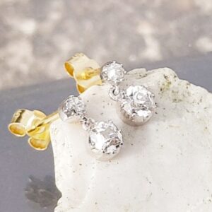 SOLD. 18ct & platinum Antique Diamond Earrings