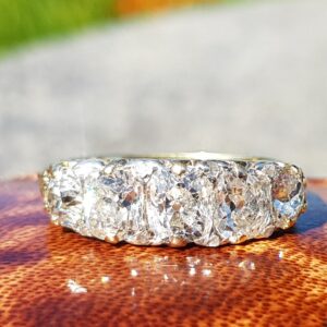 RESERVED. Victorian carved claw Old Cut 5 stone ring