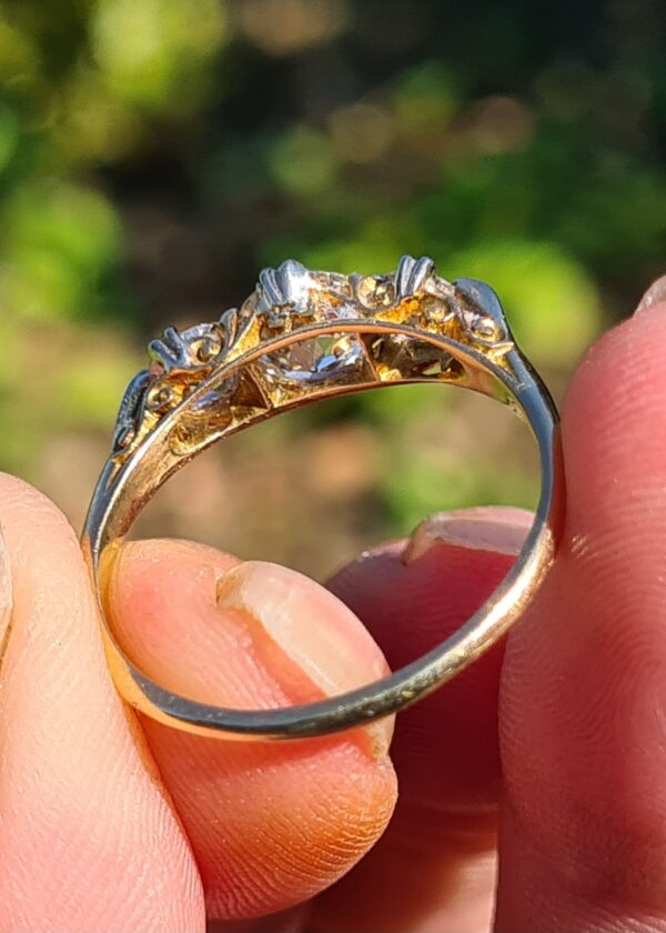 SOLD. Edwardian Trilogy ring - Image 4