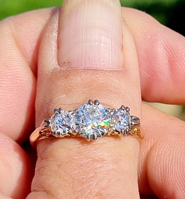 SOLD. Edwardian Trilogy ring - Image 2