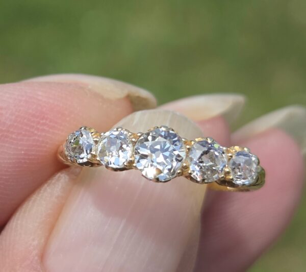 SOLD Diamond 5 stone ring/Eternity - Image 7