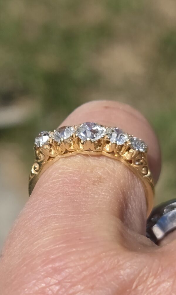 SOLD Diamond 5 stone ring/Eternity - Image 9