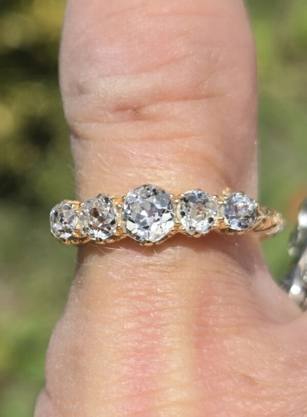 SOLD Diamond 5 stone ring/Eternity - Image 10