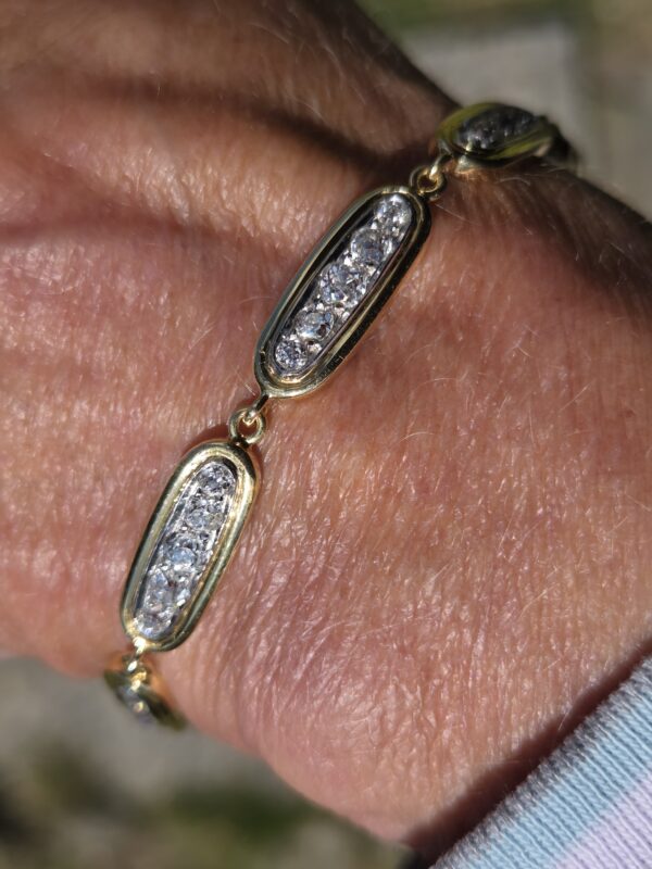 Sold.18ct Old cut Diamond Bracelet - Image 14
