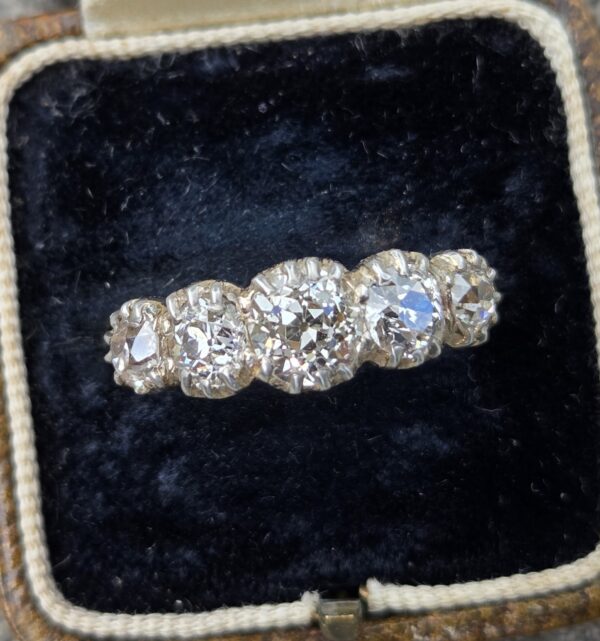 SOLD Old Cut Diamond 5 stone ring