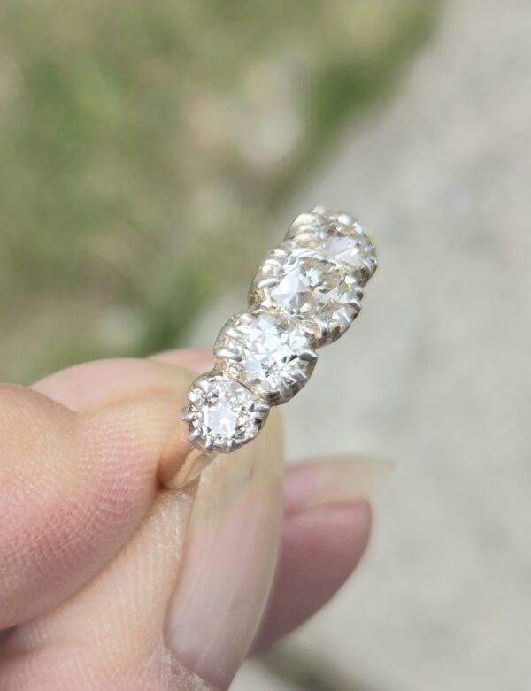 SOLD Old Cut Diamond 5 stone ring - Image 10