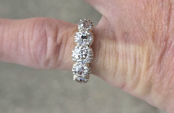 SOLD Old Cut Diamond 5 stone ring - Image 15
