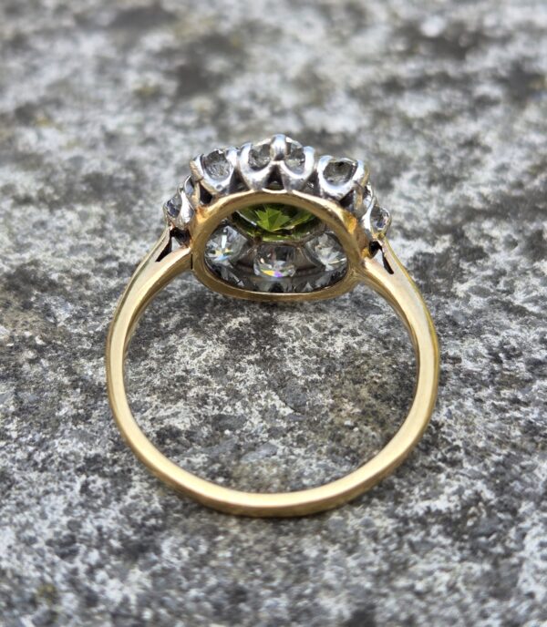 SOLD. Incredibly rare Demantoid Garnet & Old Cut Diamond ring. - Image 5