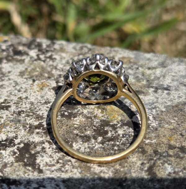 SOLD. Incredibly rare Demantoid Garnet & Old Cut Diamond ring. - Image 3