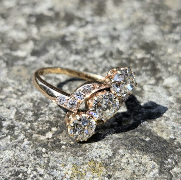 Just A Fabulous Old Cut Diamond Trilogy ring! - Image 9