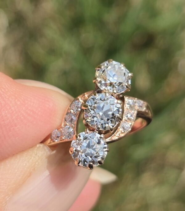 Just A Fabulous Old Cut Diamond Trilogy ring! - Image 8