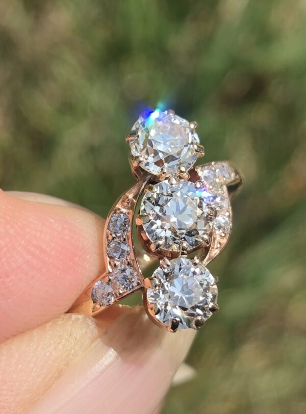 Just A Fabulous Old Cut Diamond Trilogy ring!