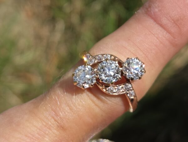 Just A Fabulous Old Cut Diamond Trilogy ring! - Image 14