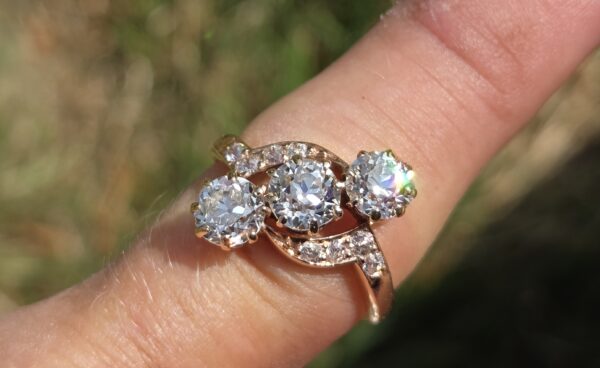 Just A Fabulous Old Cut Diamond Trilogy ring! - Image 12