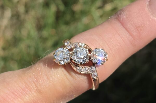 Just A Fabulous Old Cut Diamond Trilogy ring! - Image 11