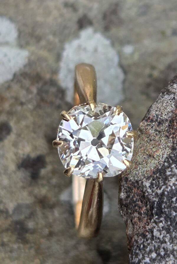 Rose Gold Old cut Diamond Solitaire - Image 2