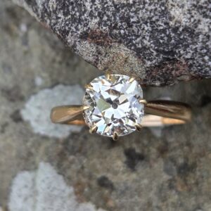Rose Gold Old cut Diamond Solitaire