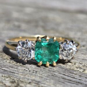 Colombian Emerald & Diamond Trilogy ring