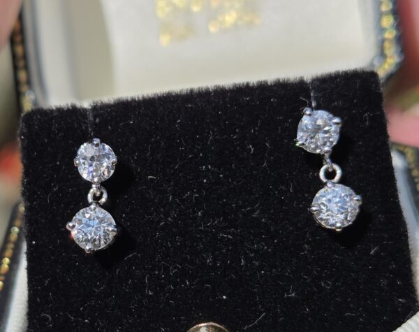 Gorgeous Double drop old cut diamond earrings