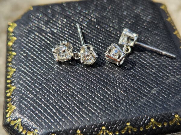 Gorgeous Double drop old cut diamond earrings - Image 11