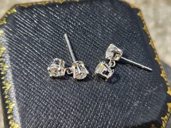 Gorgeous Double drop old cut diamond earrings - Image 10