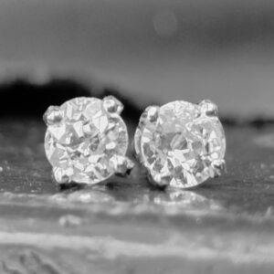 Platinum Antique Diamond Stud earrings
