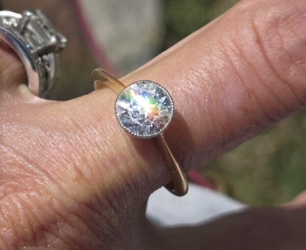 SOLD. Wonderful Edwardian Old cut Diamond Solitaire ring - Image 9